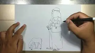 How to draw SHEPHERD NATIVITY step by step