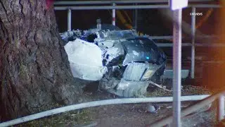 Driver Killed in Fiery Crash Into Tree at Playground in Porter Ranch