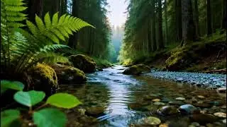 Peaceful Forest Nature Sounds | Gentle River Flowing Sounds | Calming Bird Sounds in Nature