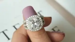 925 Sterling Silver trendy Luxury Lab-Diamond Wedding Engagement Ring