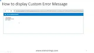 How to display Custom Error Message in OTBI - Oracle Fusion