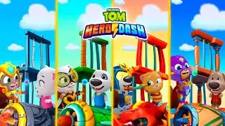 TALKING TOM HERO DASH // ALL ULTRA POWER SUPER HEROES - FIGHTER WITH MASTER RACCOONS - GAMEPLAY