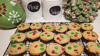 How to make Soft, Chewy M&M Candy Cookies | 12 Days of Cookies & Holiday Treats| Day 5
