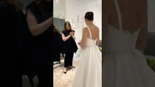 Trying on your DREAM custom wedding dress 😍 #lace #wedding #weddingdress #bridetobe #bride #bridal