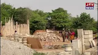 Ongoing demolition exercise underway at Bush Road in the La Dadekotopon Municipality. #JoyNews
