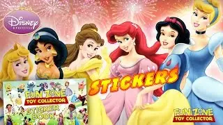 Disney Princess Stickers Fun Zone Toy Collector Cinderella Belle Rapunzel Ariel Tiana Sleeping