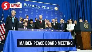 Trump gavels inaugural Board of Peace meeting to a close after Gaza aid pledges