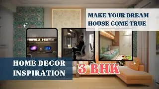 Dreamy 3 BHK Interior design/ with home office || Virtual Home Tour