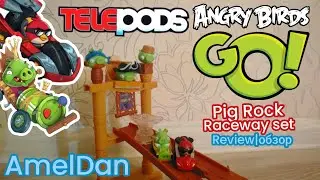 Angry Birds Go! Telepods Pig Rock Raceway set review|обзор