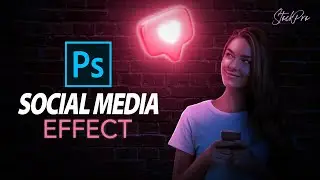 Social Media Effect - Neon Heart - Speed Art - Icon Light