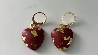 #21 Simple and Easy Polymer Clay Earrings Puffy Heart | diy polymer clay earrings #polymerclay