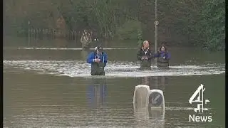 UK Floods - dangerously high river levels - video