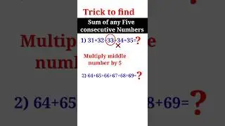 🔥Sum of consecutive numbers Trick🔥Consecutive number trick #shorts #maths #trending #mathstricks