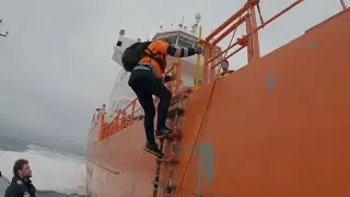 Rotterdam pilot is boarding a chemical tanker
