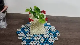 How to make pearl beaded tulashi vrundawan #मोत्याचे तुळशी वृंदावन /rukhwat/home decore 