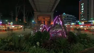 Yeosu Night Sea Walk, Romantic Pocha Hamel Lighthouse LeeSunshin Square | Yeosu South Korea 4K HDR