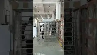 Dual Lane Full Height Turnstile Gate 120 degree Rotate Security Gate JS QGZ005