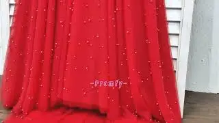 Red Polka Dot Tulle Sweetheart Engagement Prom Dress 17358