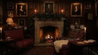Rich Victorian Manor Fireplace 🔥 Elegant Sitting Room for Sleep & Reading