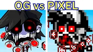 FNF Monochrome V2 But PIXEL vs ORIGINAL (Hypno's Lullaby V2)