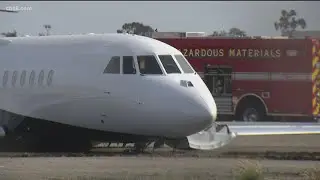 Five escape injury in jet crash at Montgomery Field