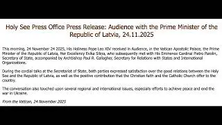 Пресс-релиз: Аудиенция у премьер-министра Латвийской Республики (24.11.2025)