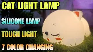 Silicone Cute Little Sleeping Cat Night lamp With 7 Colour Changing Light