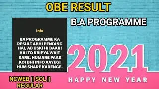 DU SOL B.A PROGRAMME 3rd Year OBE Results.