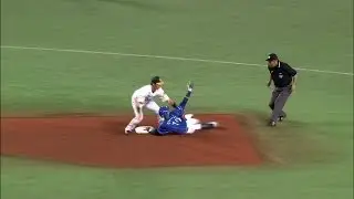 【プロ野球パ】中村晃が見事な打球処理でグリエルに二塁行かせず 2014/06/14 H-DB