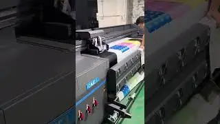Mesh belt uv printer is good for roll to roll PU leather printing #kaiouprinter