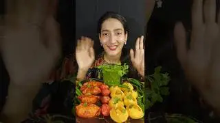 PANI PURI, CHILLI MOMO, MANCHURIAN EATING CHALLENGE #youtubeshorts #ytshorts #viral#trending #shorts