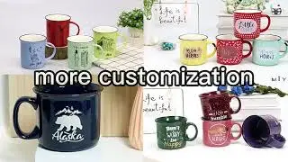 custom Vintage Retro camping mug china tumbler cup ceramic classic enamel coffee mug @ Yahik.com