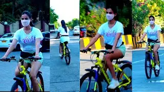 Gorgeous Sonal Chauhan Spotted Cycling At Versova