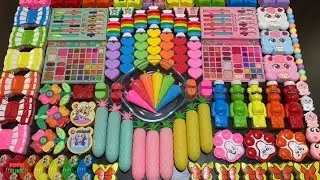 RELAXING WITH CLAY PIPING BAGS VS GLITTER VS MAKEUP _ Mixing Random Things Into Slime