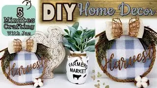 5 MINUTES CRAFTING No. 6 | DOLLAR TREE DIY | FARMHOUSE FALL DECOR