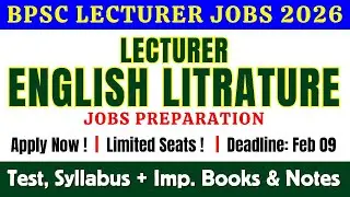 BPSC 2026 Lecturer English Literature Exam | Important Books, Notes & Test Preparation Tips