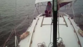 Toni at the helm of our Buccanneer