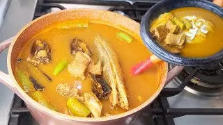 How To Make Beef and Fish Light Soup// Ghanaian Cow Meat with Fish Soup