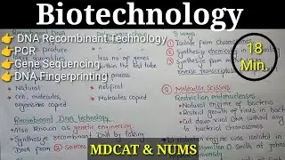 Recombinant DNA Technology, PCR And Gene Sequencing | MDCAT 2023 | Biotechnology #mdcat
