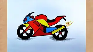 How to draw a Motorcycle   Easy Bike Drawing   Pencil Drawing
