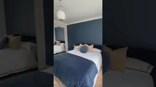Dark blue & caramel bedroom makeover #shorts #bedroommakeover #bedroomtransformation #homedecor