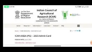 ICAR PG  2023 Admit card release