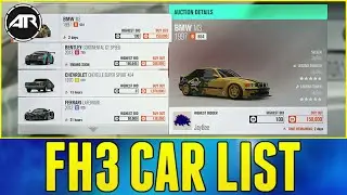 Forza Horizon 3 : CAR LIST!!! (Everything You Need To Know About The FH3 Car List)