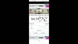 BTS'Dynamite ' crossing 55 Million subscribers.