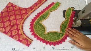 Paithani saree blouse back neck design || cutting and stitching back neck blouse design || blouse