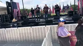 Lead singer of Dropkick Murphys, Ken Casey, warming up for the Veteran&rsquo;s Protest. June 6, 2025