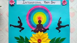 International yoga day craft | international yoga day poster | Easy world yoga day poster