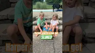 HARPER AND BRAXTON GET SLIMED! We&rsquo;re off to the Kids Choice Awards!🧡 #nickelodeon #slime #boothfam