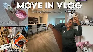MOVE IN VLOG! LIVING ALONE AT 20 | new apartment, decorating, shopping, first night, etc.