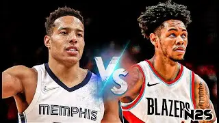 GRIZZLIES vs BLAZERS - FULL GAME - NBA 2K25